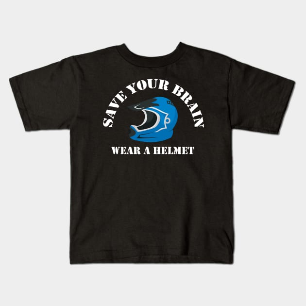 Wear A Helmet Kids T-Shirt by TriHarder12